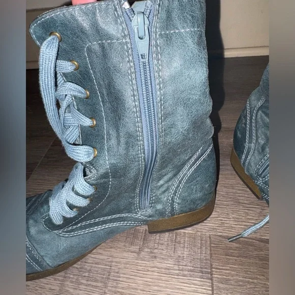 Target Women's Blue Combat Boots - Picture 2 of 4